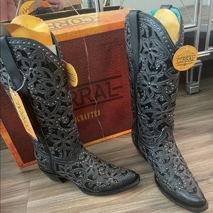 NWT Corral Women’s Sparkle Glitter Inlay Black Western Cowboy Boots